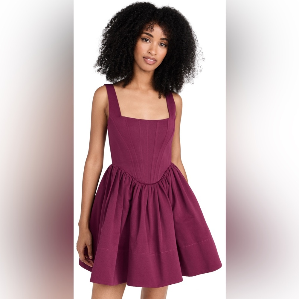 NWT Staud Landscape corset dress in Syrah